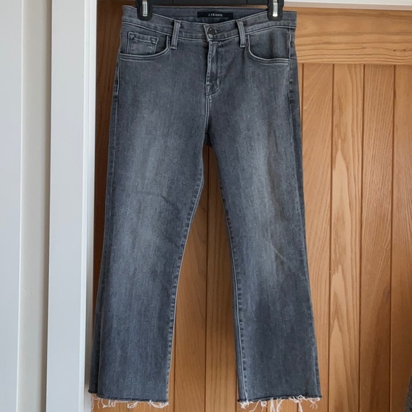 J Brand Selena, Grey, Mid Rise Crop Kick Flare Jeans, 26 - Picture 1 of 11